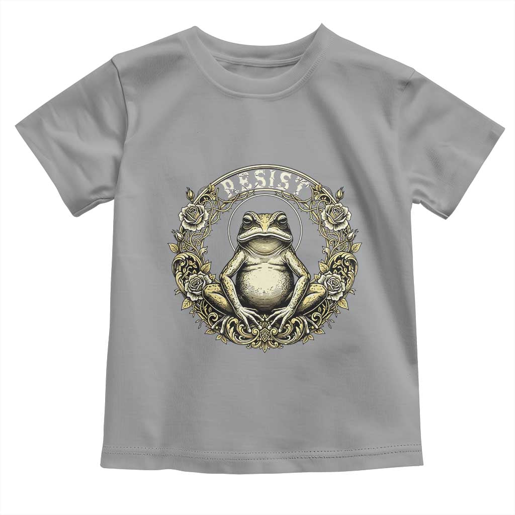 Zen Frog Resist Toddler T Shirt Sacred Resistance Protest Ornate Style Graphic TS02 Sport Gray Print Your Wear