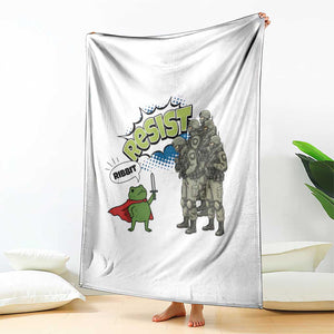 Funny Frog Protest Comic Graphic Throw Blanket Ribbit Resist Stand Against TS02 Print Your Wear