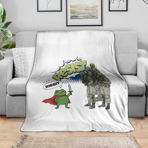 Funny Frog Protest Comic Graphic Throw Blanket Ribbit Resist Stand Against TS02 Print Your Wear