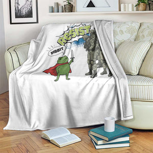 Funny Frog Protest Comic Graphic Throw Blanket Ribbit Resist Stand Against TS02 Print Your Wear