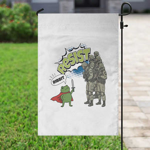 Funny Frog Protest Comic Graphic Garden Flag Ribbit Resist Stand Against - Print Your Wear