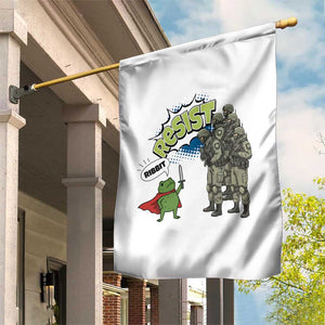 Funny Frog Protest Comic Graphic Garden Flag Ribbit Resist Stand Against - Print Your Wear