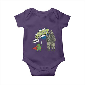 Funny Frog Protest Comic Graphic Baby Onesie Ribbit Resist Stand Against TS02 Purple Print Your Wear