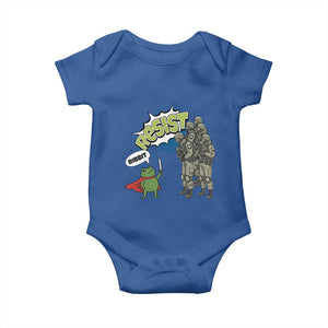 Funny Frog Protest Comic Graphic Baby Onesie Ribbit Resist Stand Against TS02 Royal Blue Print Your Wear