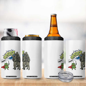 Funny Frog Protest Comic Graphic 4 in 1 Can Cooler Tumbler Ribbit Resist Stand Against TS02 Print Your Wear
