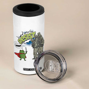 Funny Frog Protest Comic Graphic 4 in 1 Can Cooler Tumbler Ribbit Resist Stand Against TS02 Print Your Wear