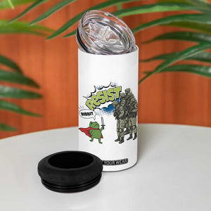 Funny Frog Protest Comic Graphic 4 in 1 Can Cooler Tumbler Ribbit Resist Stand Against TS02 Print Your Wear