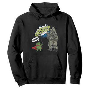 Funny Frog Protest Comic Graphic Hoodie Ribbit Resist Stand Against TS02 Black Print Your Wear
