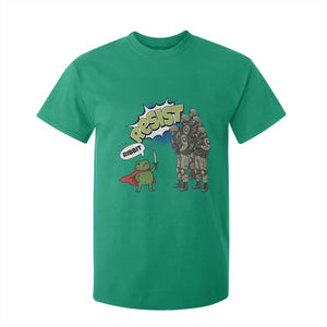 Funny Frog Protest Comic Graphic T Shirt For Kid Ribbit Resist Stand Against - Print Your Wear