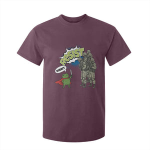 Funny Frog Protest Comic Graphic T Shirt For Kid Ribbit Resist Stand Against - Print Your Wear