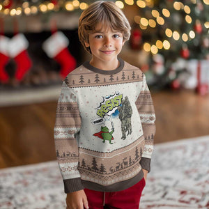 Funny Frog Protest Comic Graphic Ugly Christmas Sweater Ribbit Resist Stand Against TS02 Mocha Mousse Print Your Wear