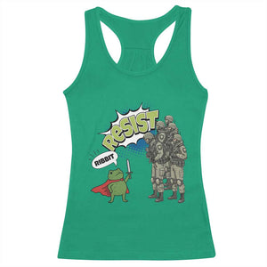 Funny Frog Protest Comic Graphic Racerback Tank Top Ribbit Resist Stand Against TS02 Irish Green Print Your Wear