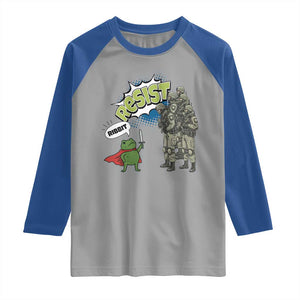 Funny Frog Protest Comic Graphic Raglan Shirt Ribbit Resist Stand Against TS02 Sport Gray Royal Print Your Wear