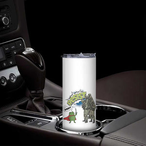 Funny Frog Protest Comic Graphic Skinny Tumbler Ribbit Resist Stand Against TS02 Print Your Wear