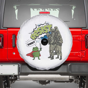 Funny Frog Protest Comic Graphic Spare Tire Cover Ribbit Resist Stand Against - Print Your Wear