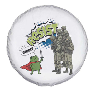 Funny Frog Protest Comic Graphic Spare Tire Cover Ribbit Resist Stand Against - Print Your Wear