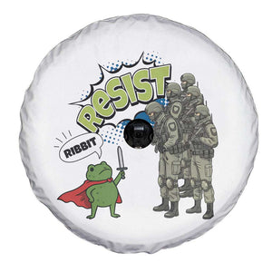 Funny Frog Protest Comic Graphic Spare Tire Cover Ribbit Resist Stand Against - Print Your Wear