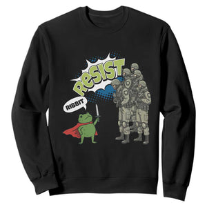Funny Frog Protest Comic Graphic Sweatshirt Ribbit Resist Stand Against TS02 Black Print Your Wear