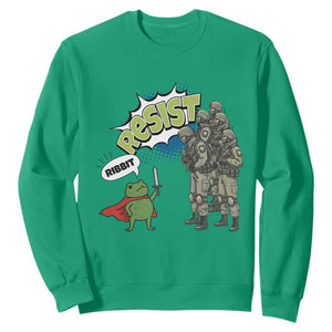 Funny Frog Protest Comic Graphic Sweatshirt Ribbit Resist Stand Against TS02 Irish Green Print Your Wear