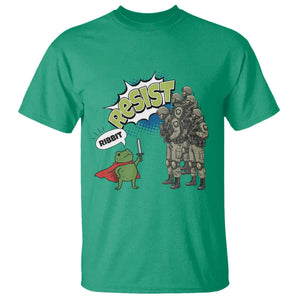 Funny Frog Protest Comic Graphic T Shirt Ribbit Resist Stand Against TS02 Irish Green Print Your Wear