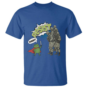 Funny Frog Protest Comic Graphic T Shirt Ribbit Resist Stand Against TS02 Royal Blue Print Your Wear
