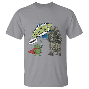Funny Frog Protest Comic Graphic T Shirt Ribbit Resist Stand Against TS02 Sport Gray Print Your Wear