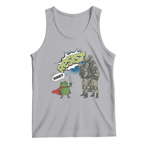 Funny Frog Protest Comic Graphic Tank Top Ribbit Resist Stand Against TS02 Athletic Heather Print Your Wear