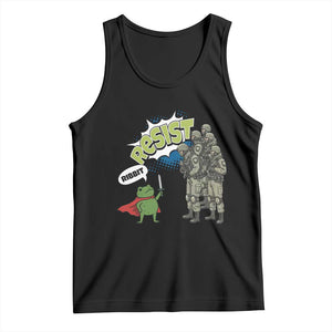Funny Frog Protest Comic Graphic Tank Top Ribbit Resist Stand Against TS02 Black Print Your Wear