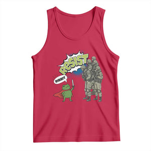 Funny Frog Protest Comic Graphic Tank Top Ribbit Resist Stand Against TS02 Red Print Your Wear