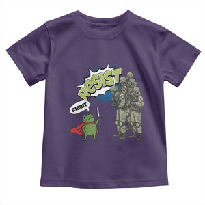 Funny Frog Protest Comic Graphic Toddler T Shirt Ribbit Resist Stand Against TS02 Purple Print Your Wear