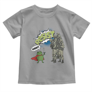 Funny Frog Protest Comic Graphic Toddler T Shirt Ribbit Resist Stand Against TS02 Sport Gray Print Your Wear