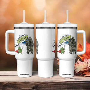 Funny Frog Protest Comic Graphic Tumbler With Handle Ribbit Resist Stand Against TS02 Print Your Wear