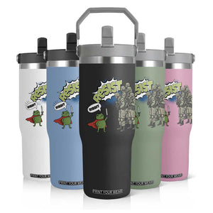 Funny Frog Protest Comic Graphic Flip Straw Tumbler Ribbit Resist Stand Against TS02 Print Your Wear