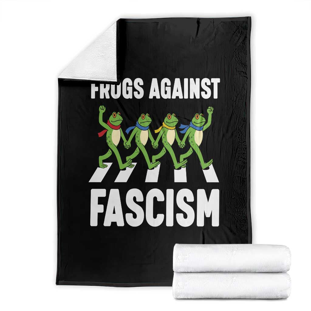 Walking Frog Against Fascism Throw Blanket Frogs Band Resistance Protest TS02 Black Print Your Wear