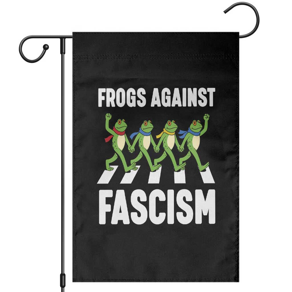 Walking Frog Against Fascism Garden Flag Frogs Band Resistance Protest TS02 Black Print Your Wear