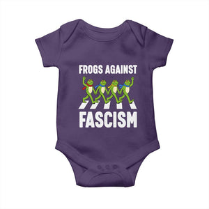 Walking Frog Against Fascism Baby Onesie Frogs Band Resistance Protest TS02 Purple Print Your Wear