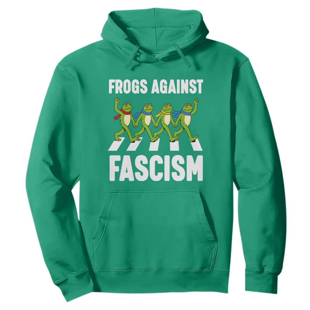 Walking Frog Against Fascism Hoodie Frogs Band Resistance Protest TS02 Irish Green Print Your Wear