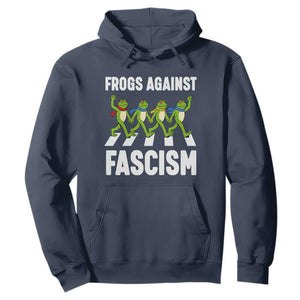 Walking Frog Against Fascism Hoodie Frogs Band Resistance Protest TS02 Navy Print Your Wear