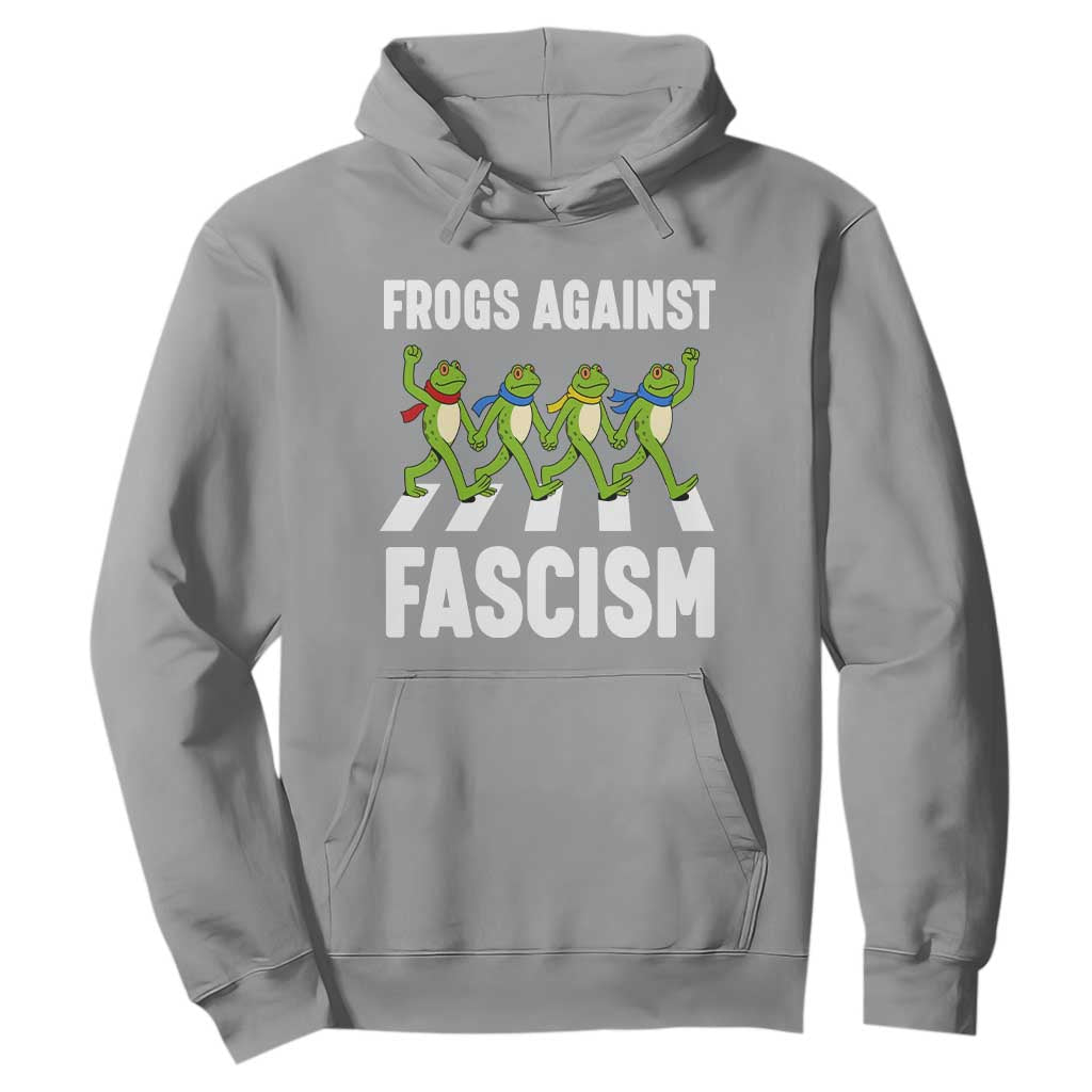 Walking Frog Against Fascism Hoodie Frogs Band Resistance Protest TS02 Sport Gray Print Your Wear