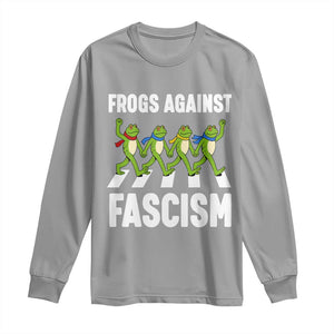 Walking Frog Against Fascism Long Sleeve Shirt Frogs Band Resistance Protest TS02 Sport Gray Print Your Wear