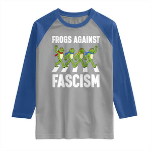 Walking Frog Against Fascism Raglan Shirt Frogs Band Resistance Protest TS02 Sport Gray Royal Print Your Wear