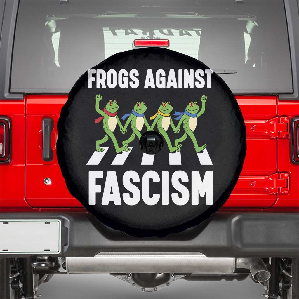 Walking Frog Against Fascism Spare Tire Cover Frogs Band Resistance Protest TS02 Black Print Your Wear