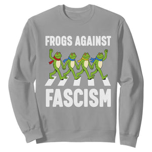 Walking Frog Against Fascism Sweatshirt Frogs Band Resistance Protest TS02 Sport Gray Print Your Wear