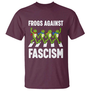 Walking Frog Against Fascism T Shirt Frogs Band Resistance Protest TS02 Maroon Print Your Wear