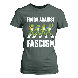 Walking Frog Against Fascism T Shirt For Women Frogs Band Resistance Protest TS02 Dark Forest Green Print Your Wear