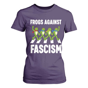 Walking Frog Against Fascism T Shirt For Women Frogs Band Resistance Protest TS02 Purple Print Your Wear