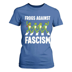 Walking Frog Against Fascism T Shirt For Women Frogs Band Resistance Protest TS02 Royal Blue Print Your Wear