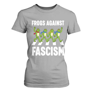 Walking Frog Against Fascism T Shirt For Women Frogs Band Resistance Protest TS02 Sport Gray Print Your Wear