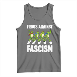 Walking Frog Against Fascism Tank Top Frogs Band Resistance Protest TS02 Black Heather Print Your Wear