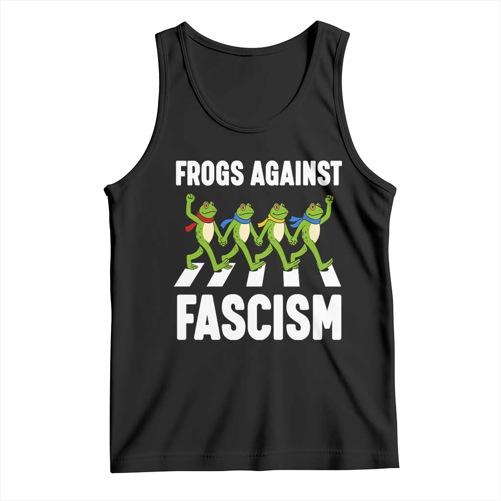 Walking Frog Against Fascism Tank Top Frogs Band Resistance Protest TS02 Black Print Your Wear